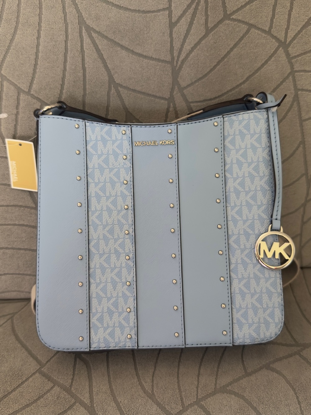 Michael Kors Light Blue MK Logo Panel Crossbody